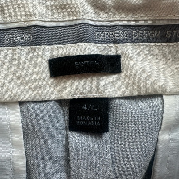 Express Design Studio Editor Pants Women’s Gray Dress Slacks Size 4/4L - Picture 7 of 7
